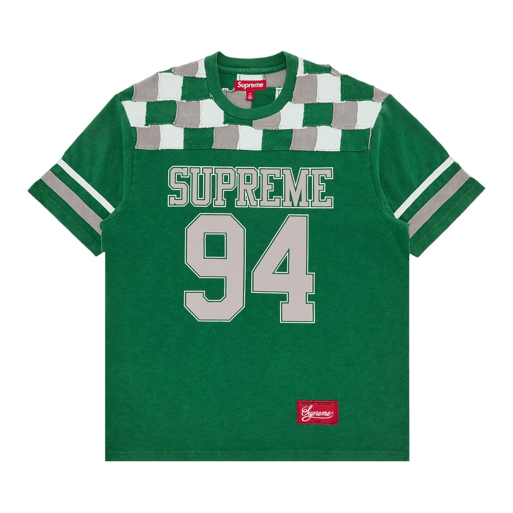Supreme Patchwork Yoke Football Top Green