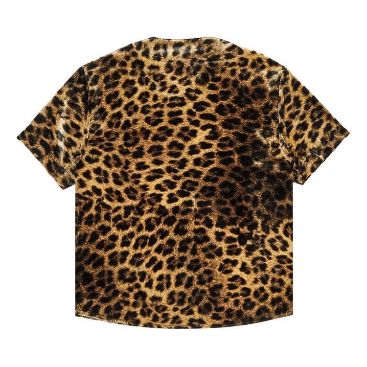 Supreme Velvet Baseball Jersey Leopard