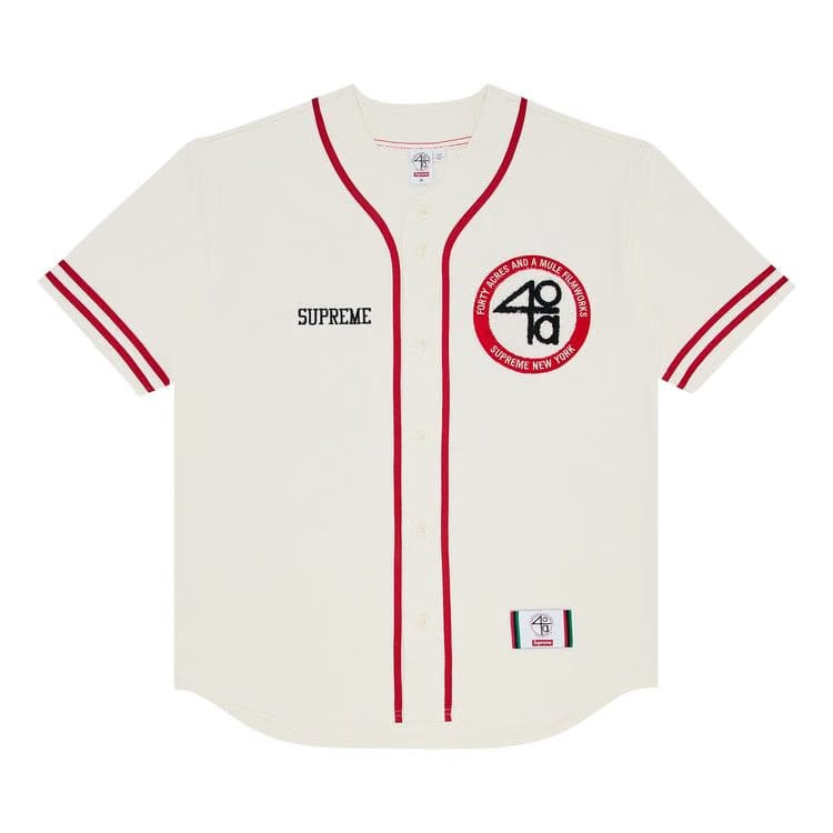 Supreme x 40 Acres Twill Baseball Jersey Natural