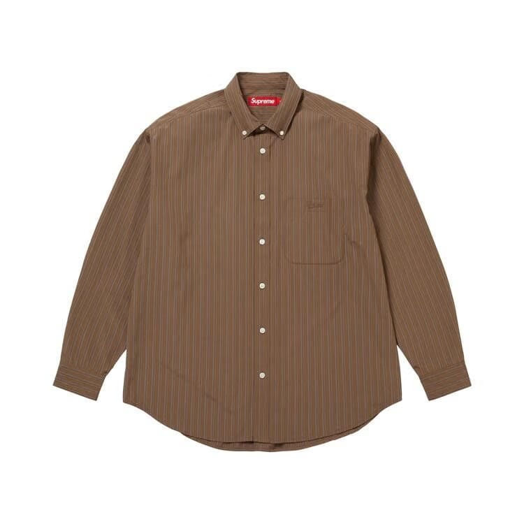 Supreme Pinstripe Shirt Brown