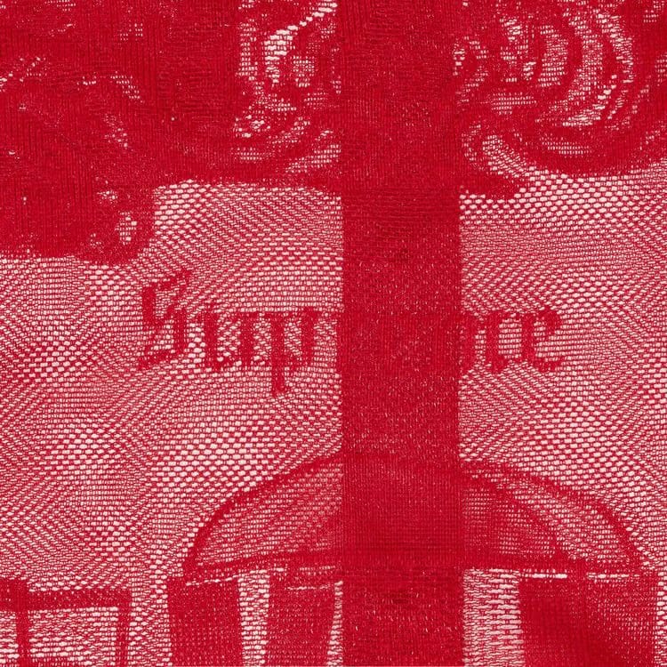 Supreme Last Supper Lace Shorts-Sleeve Shirt Red