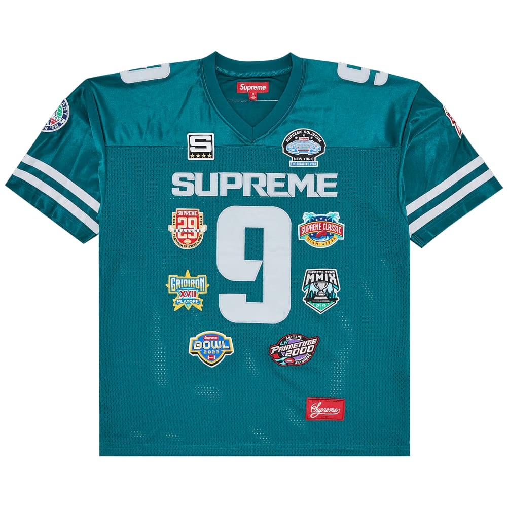 Supreme Championships Embroidered Football Jersey Dark Teal