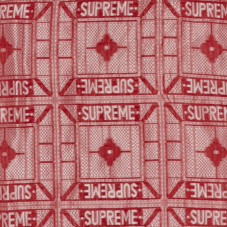 Supreme Tray Jacquard Shorts-Sleeve Shirt Red