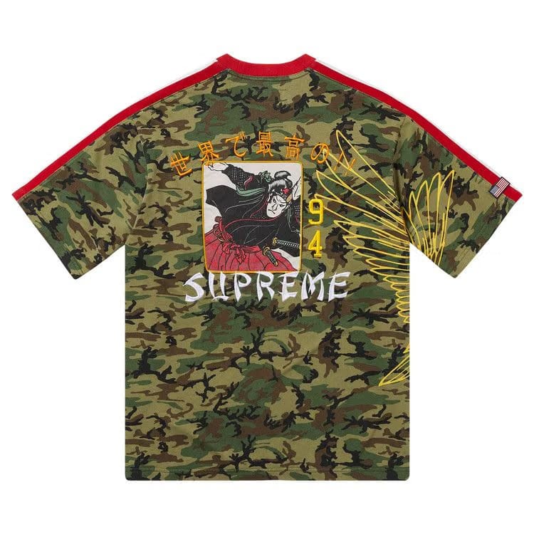 Supreme Crane Shorts-Sleeve Top Woodland Camo