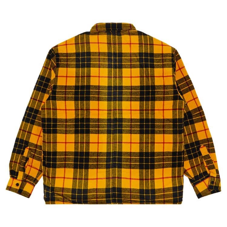 Supreme Quilted Plaid Shirt Yellow