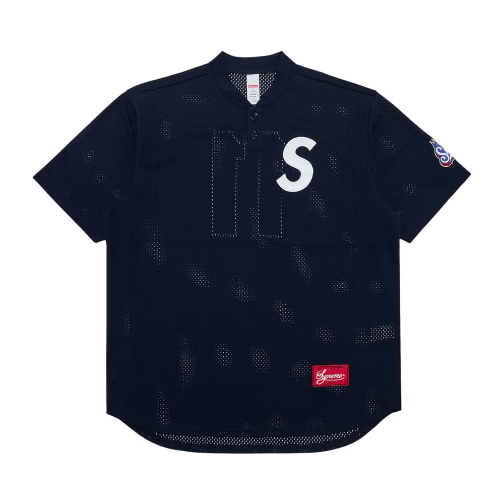Supreme S Logo Baseball Henley Navy