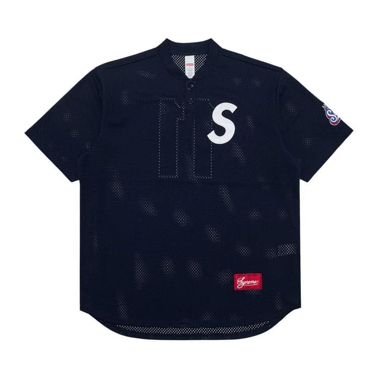 Supreme S Logo Baseball Henley Navy