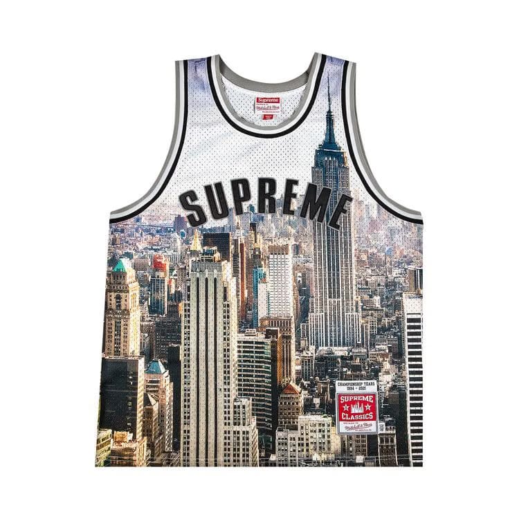 Supreme x Mitchell And Ness Basketball Jersey Skyline