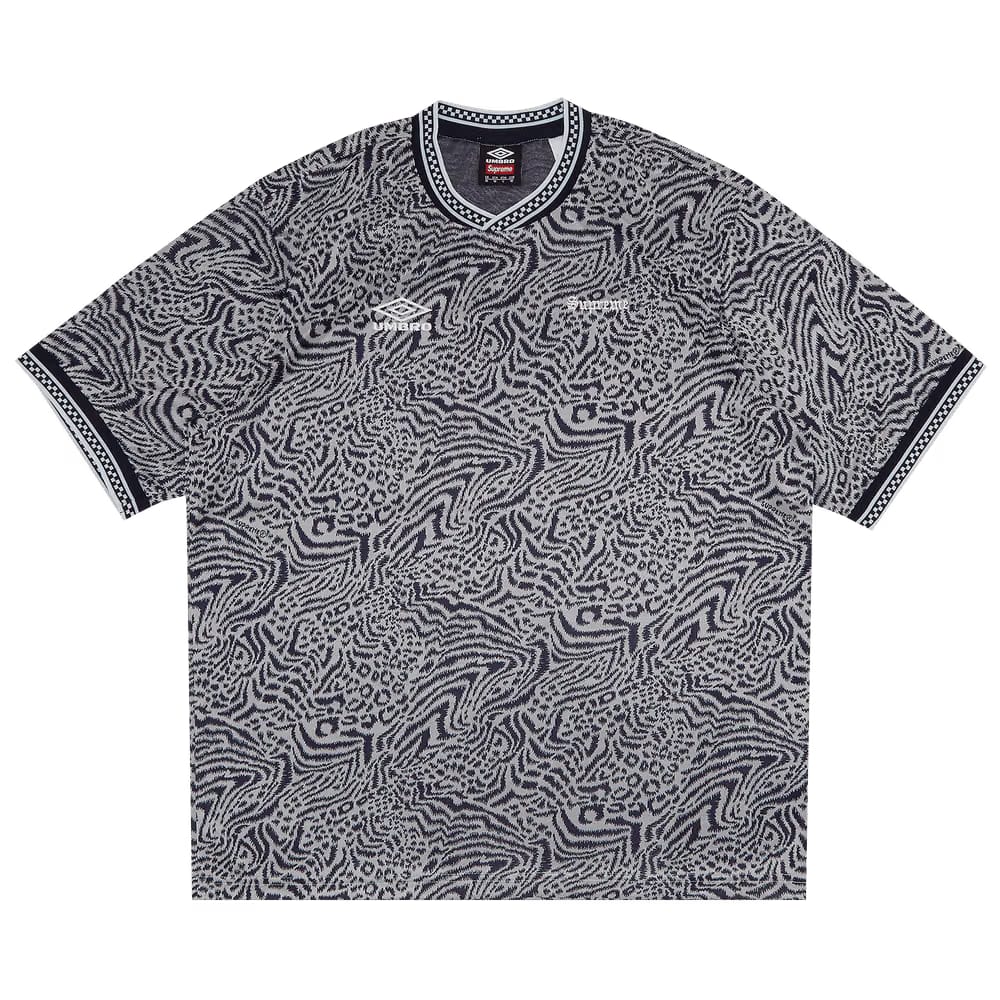 Supreme x Umbro Jacquard Animal Print Soccer Jersey Navy