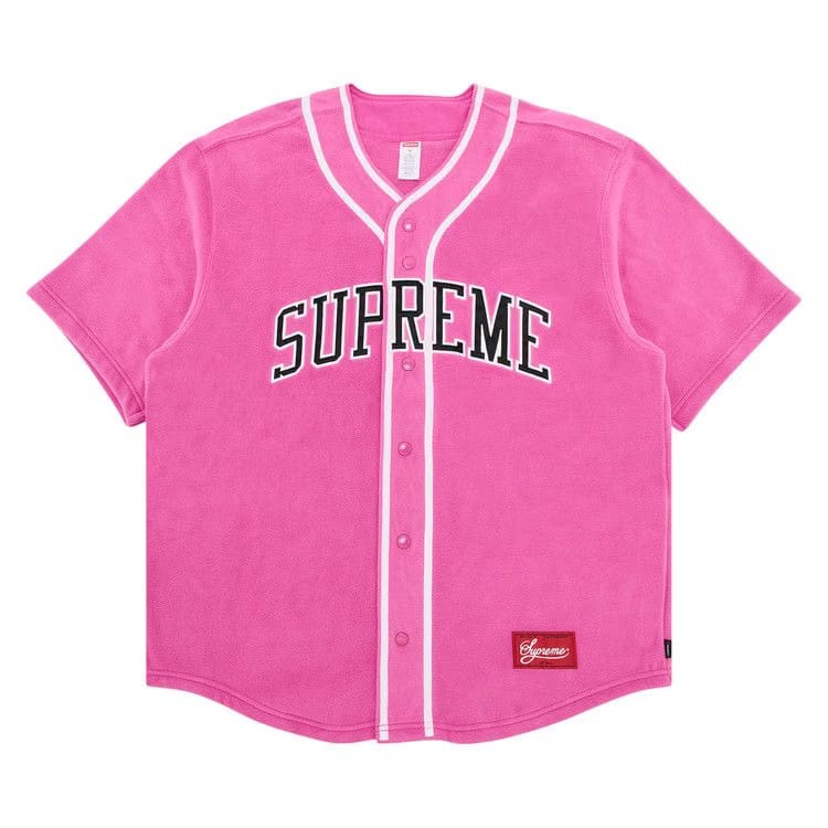 Supreme Polartec Baseball Jersey Pink