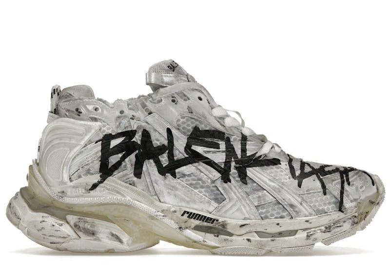 Balenciaga Runner Sneaker Graffiti - White Black