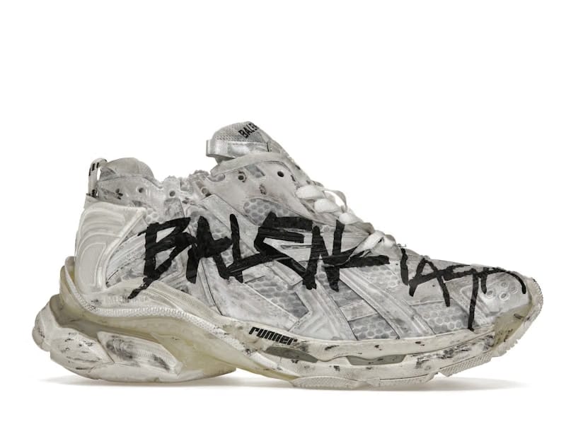 Balenciaga Runner Sneaker Graffiti - White Black