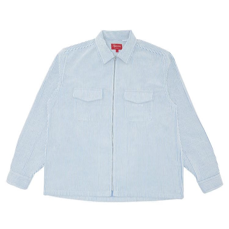 Supreme 2-Tone Corduroy Zip Up Shirt White
