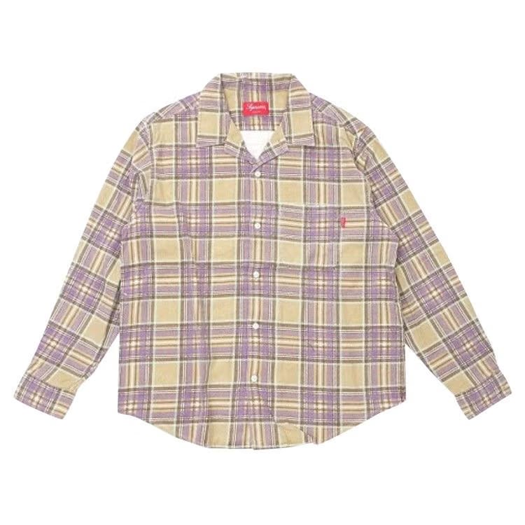 Supreme Printed Plaid Shirt Tan