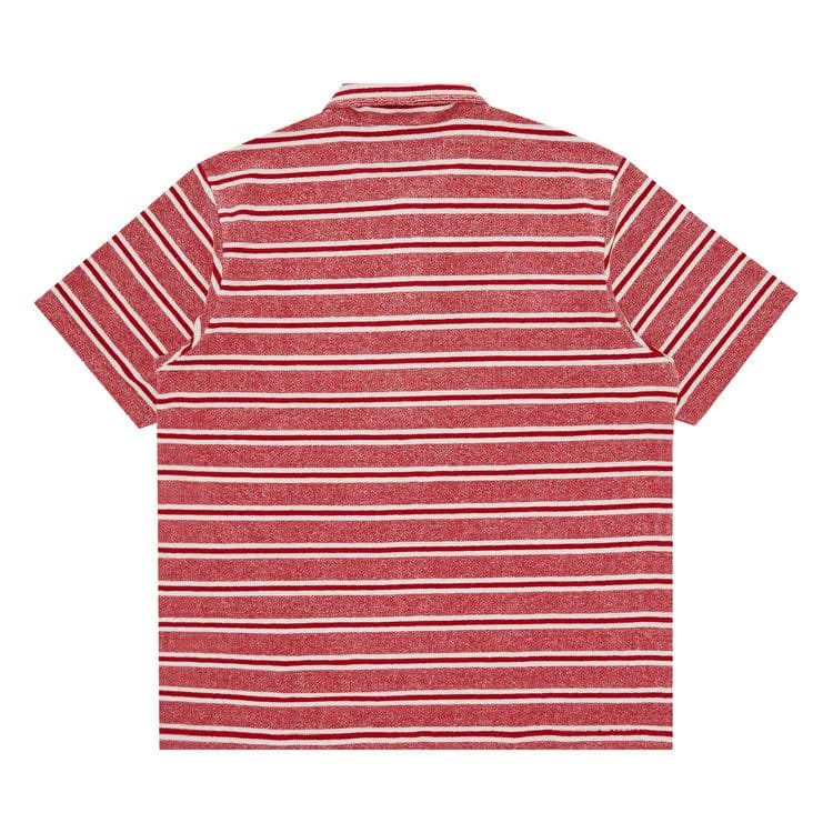 Supreme Stripe Terry Shorts-Sleeve Polo Red