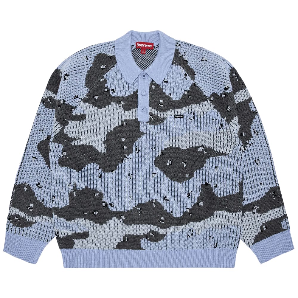Supreme Small Box Polo Sweater Blue Camo