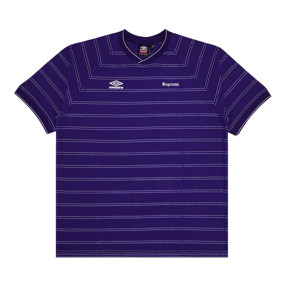 Supreme x Umbro Stripe Soccer Jersey Purple