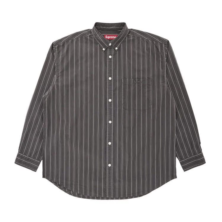 Supreme Loose Fit Stripe Shirt Grey
