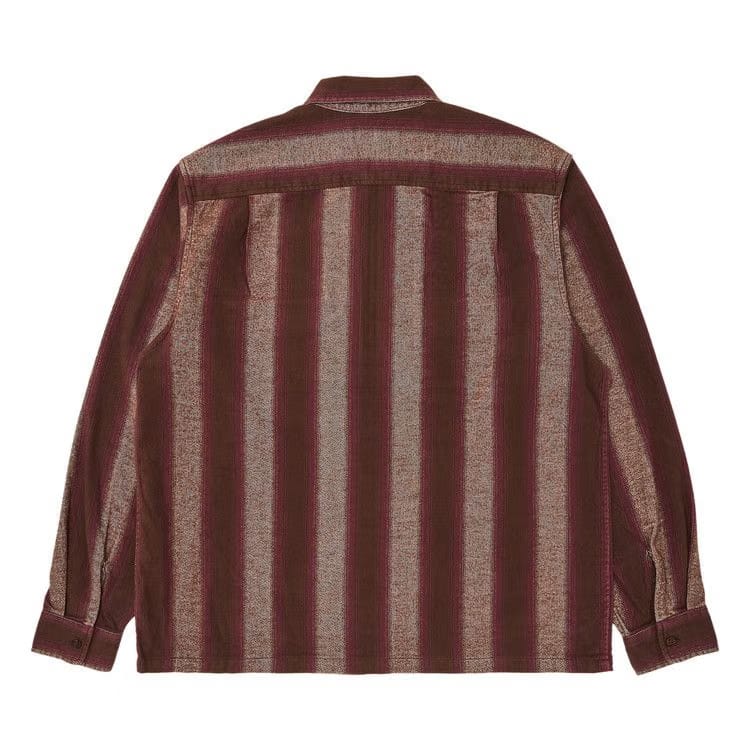 Supreme Stripe Flannel Zip Up Shirt Brown