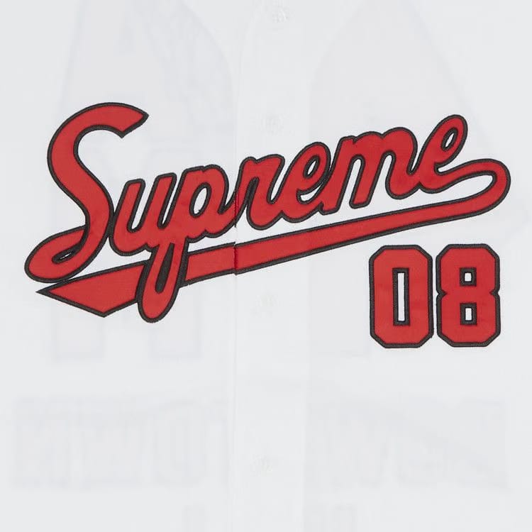 Supreme x Mitchell & Ness Downtown Hell Baseball Jersey White
