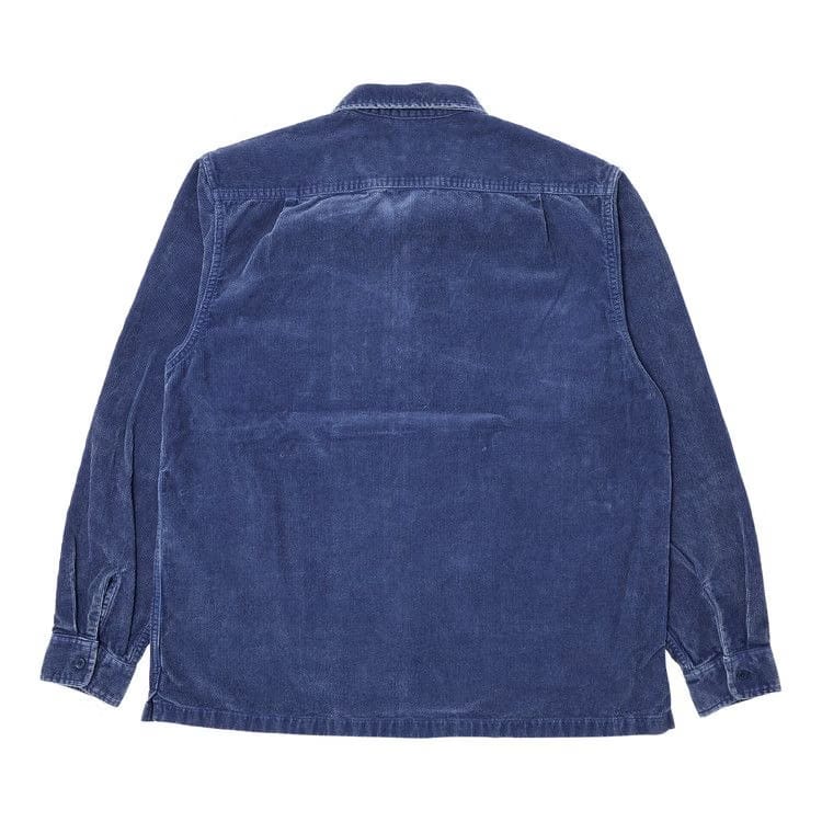 Supreme Washed Corduroy Zip Up Shirt Blue