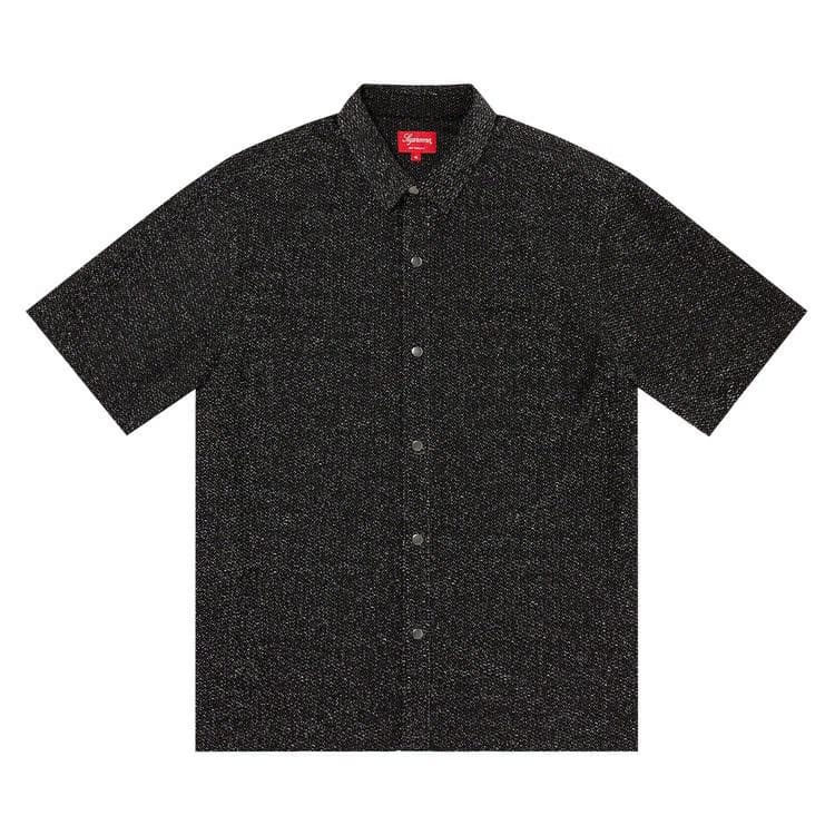 Supreme Lurex Shorts-Sleeve Shirt Black