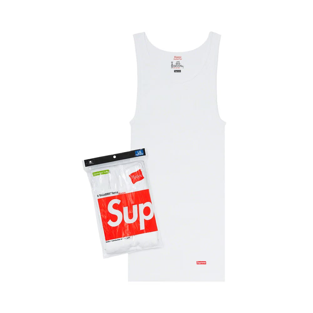 Supreme x Hanes Tank Tops (3 Pack) White