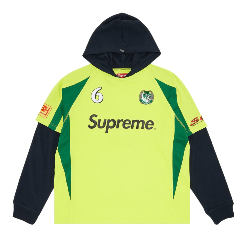 Supreme Hooded Soccer Jersey Bright Green