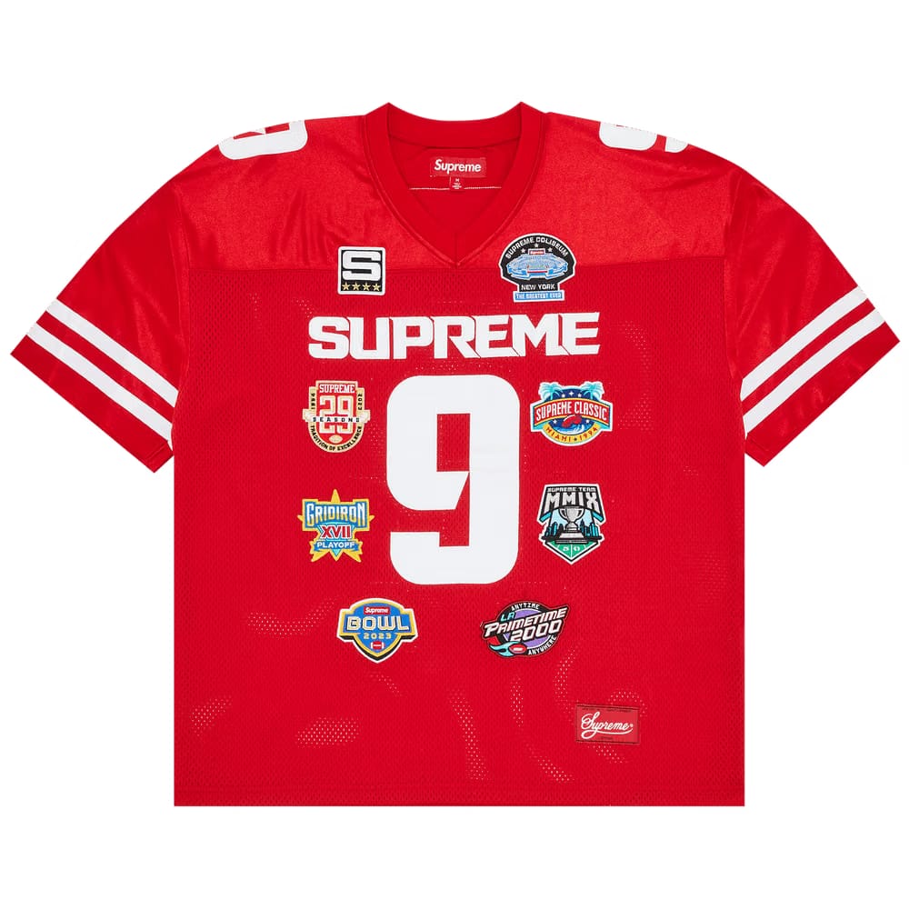 Supreme Championships Embroidered Football Jersey Red