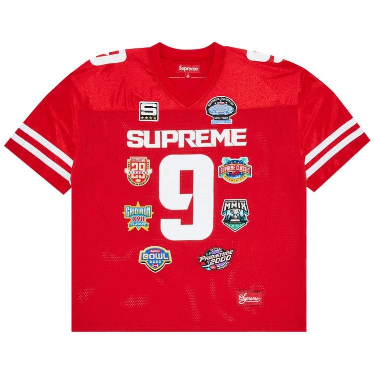 Supreme Championships Embroidered Football Jersey Red
