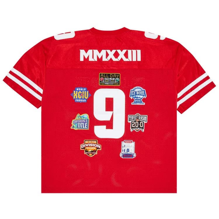 Supreme Championships Embroidered Football Jersey Red