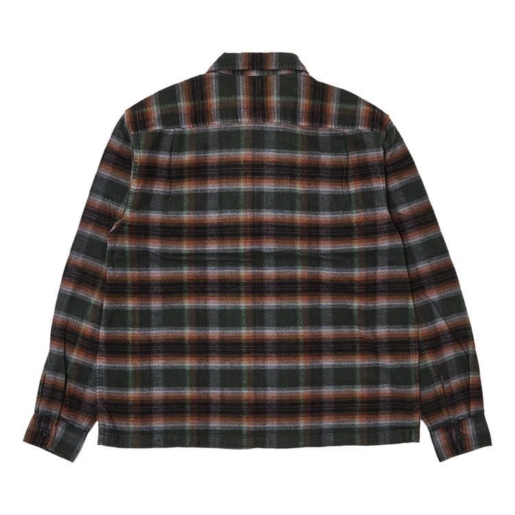 Supreme Shadow Plaid Flannel Zip Up Shirt Green