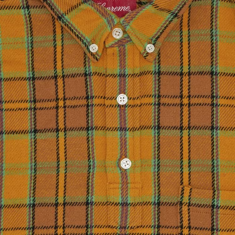 Supreme Pullover Plaid Flannel Shirt Gold
