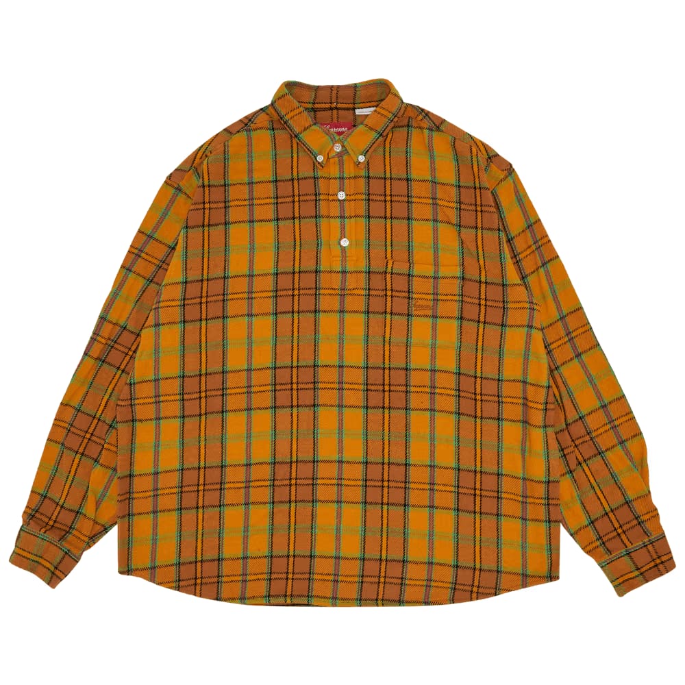 Supreme Pullover Plaid Flannel Shirt Gold