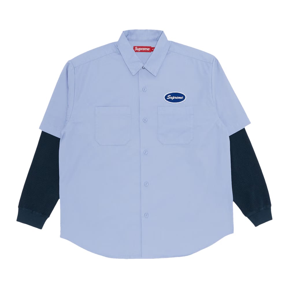Supreme Thermal Sleeve Work Shirt Light Blue