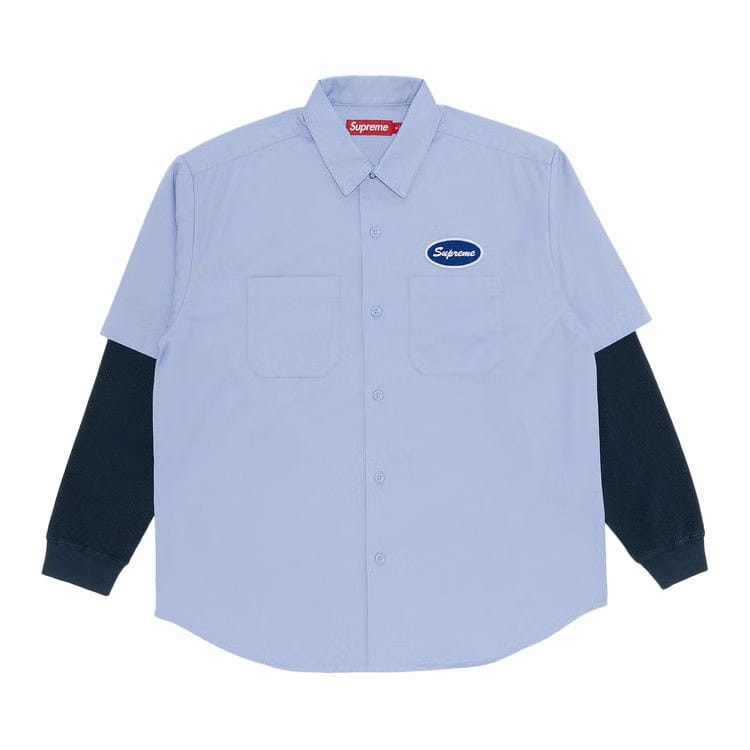 Supreme Thermal Sleeve Work Shirt Light Blue