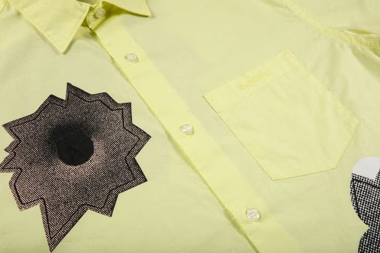 Supreme x Nate Lowman Shorts-Sleeve Shirt Pale Yellow