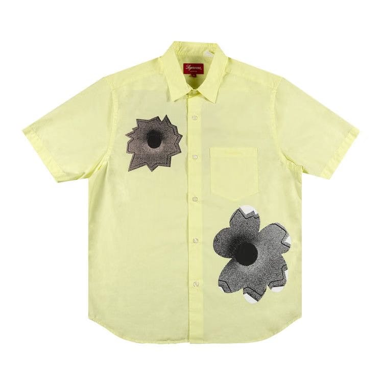 Supreme x Nate Lowman Shorts-Sleeve Shirt Pale Yellow