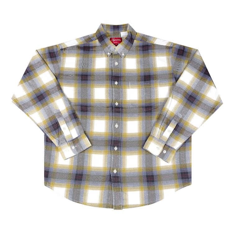 Supreme Brushed Plaid Flannel Shirt Natural