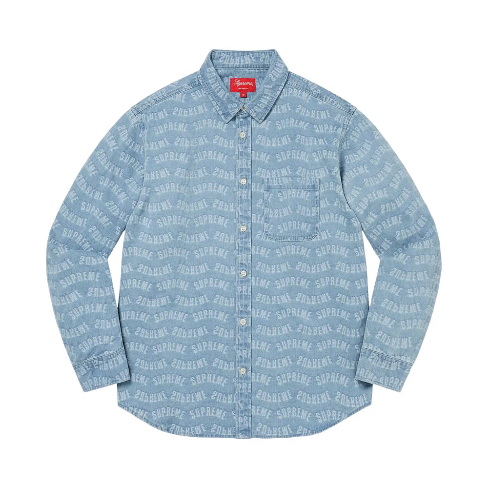 Supreme Arc Jacquard Denim Shirt Blue