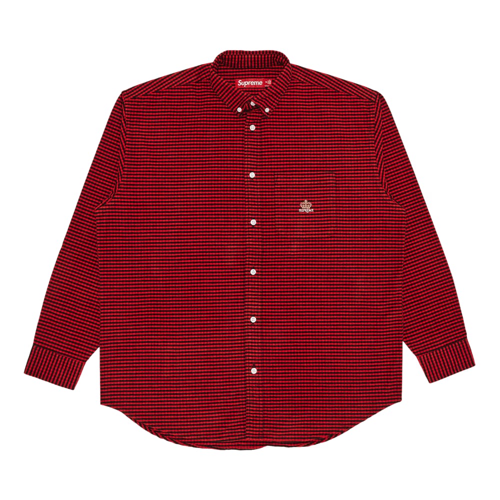 Supreme Loose Fit Flannel Oxford Shirt Red Plaid