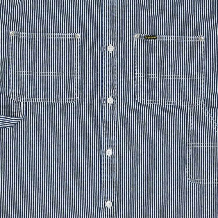 Supreme Loose Fit Shorts-Sleeve Denim Painter Shirt Stripe