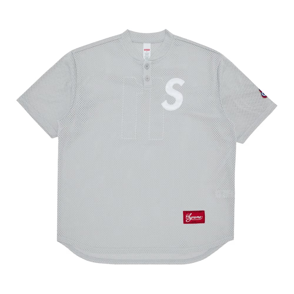 Supreme S Logo Baseball Henley Grey