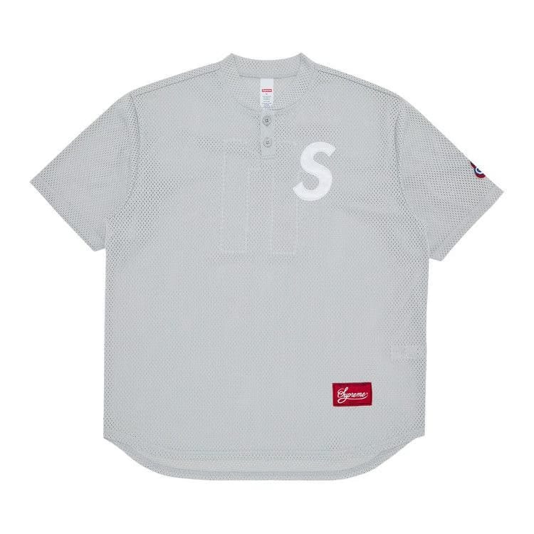 Supreme S Logo Baseball Henley Grey