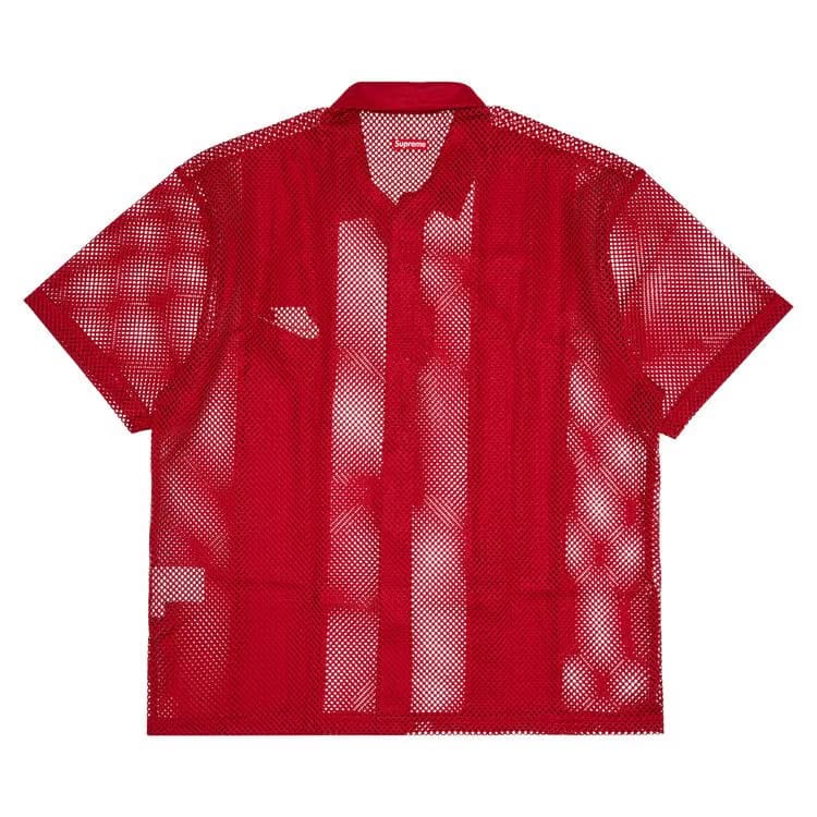 Supreme x Nike Mesh Shorts-Sleeve Shirt Red