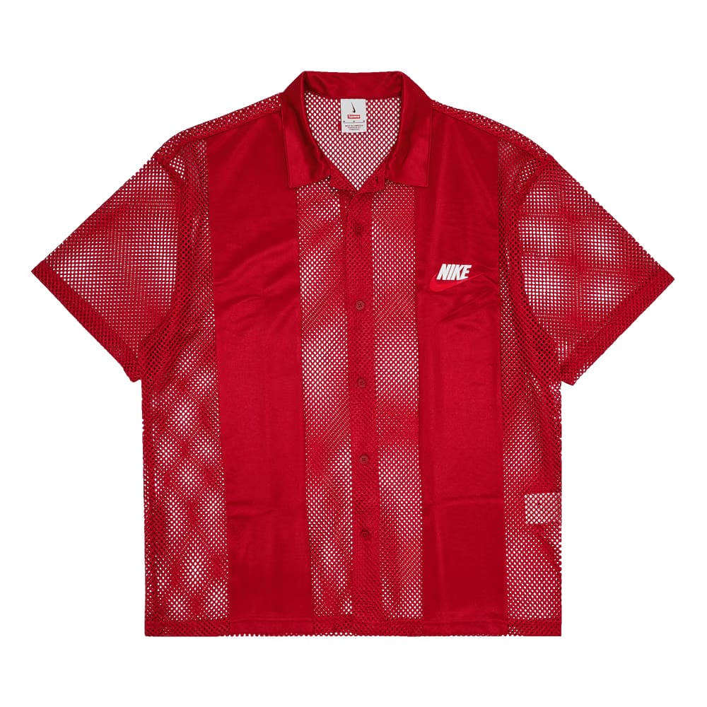 Supreme x Nike Mesh Shorts-Sleeve Shirt Red