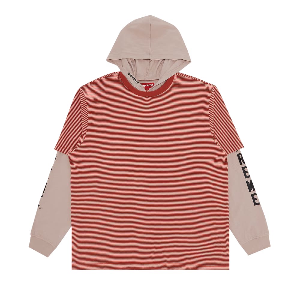 Supreme Layered Hooded Long-Sleeve Top Tan