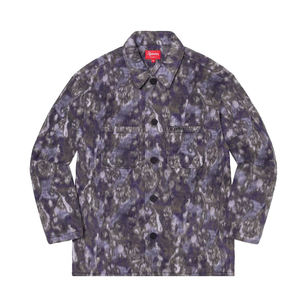 Supreme Paisley Fleece Shirt Purple