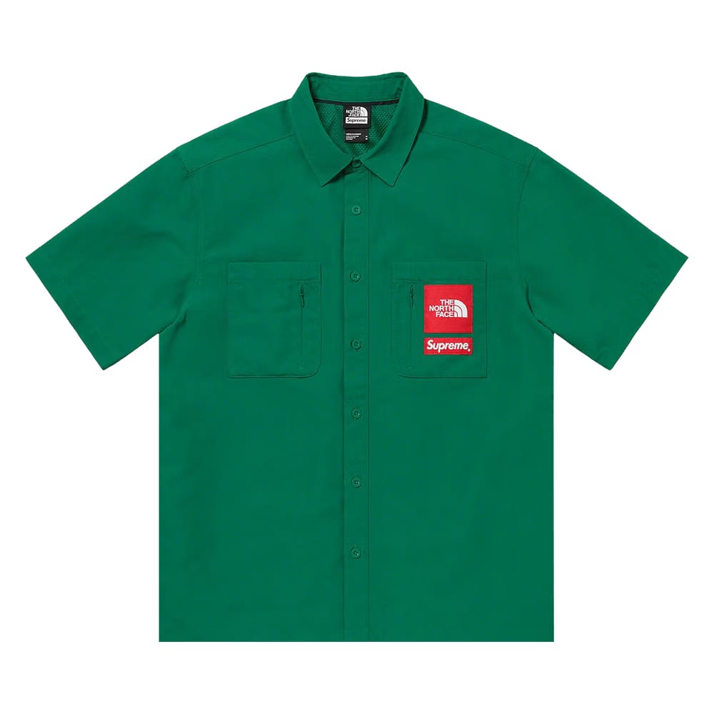 Supreme x The North Face Trekking Shorts-Sleeve Shirt Dark Green