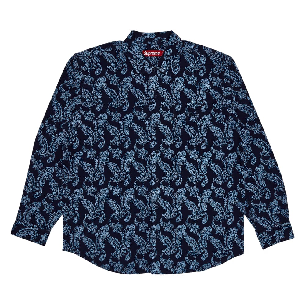 Supreme Paisley Flannel Shirt Navy